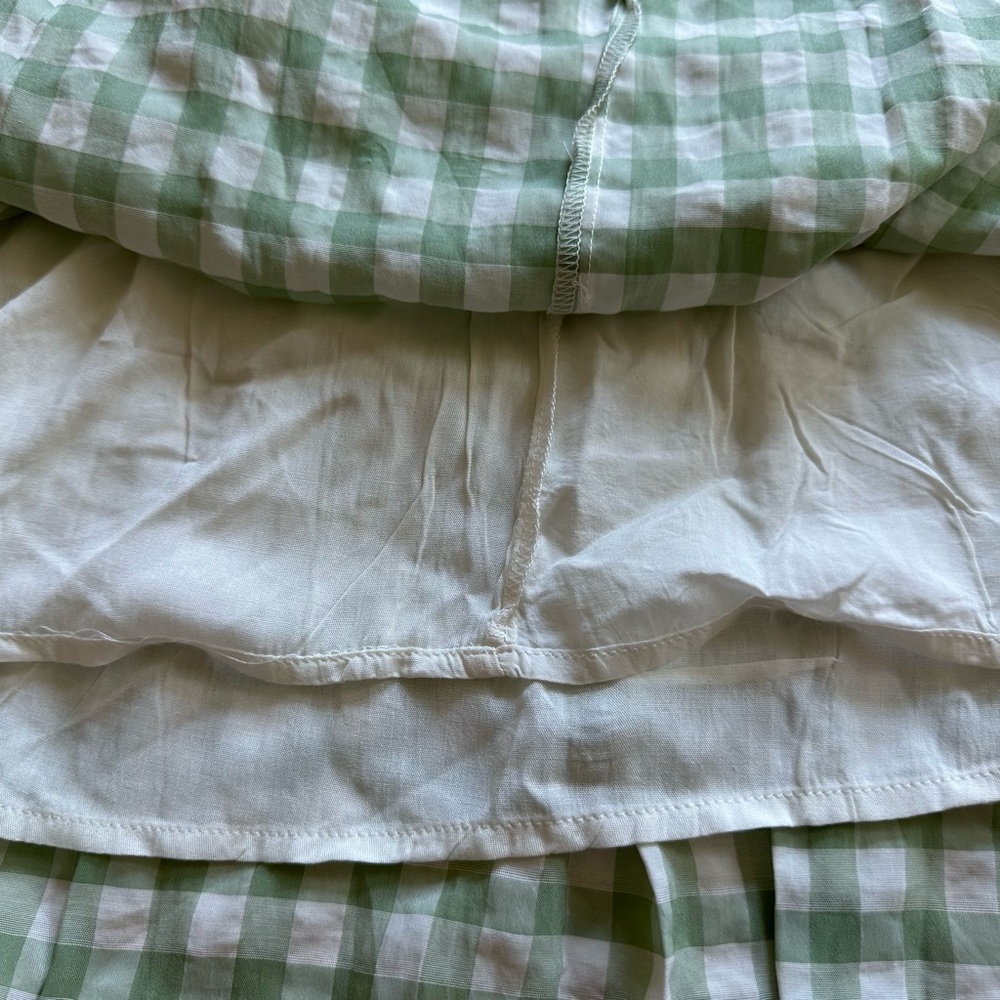 Princess Polly Gingham Pleated Checkered Mini Skirt in Sage Green/White - Size 2 - Picture 8 of 15